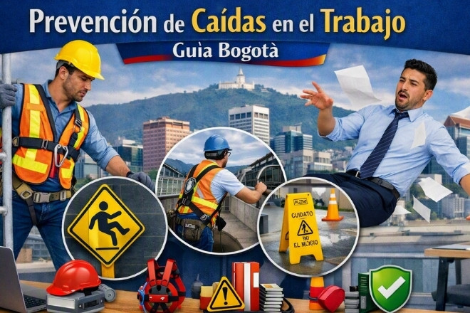 Trabajador con arnés de seguridad asegurado a una línea de vida durante una labor en altura