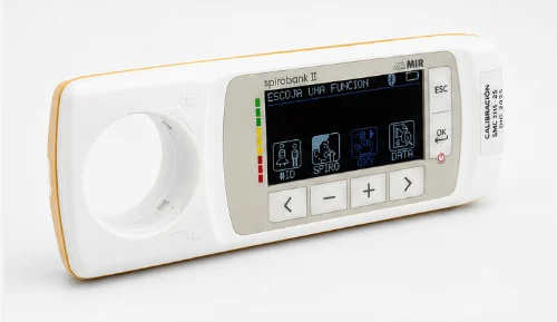 Espirómetro MIR Spirobank II de Gómez Asociados Espirómetro MIR Spirobank II de Gómez Asociados con la etiqueta de calibración SMC 2515-25 de diciembre de 2025